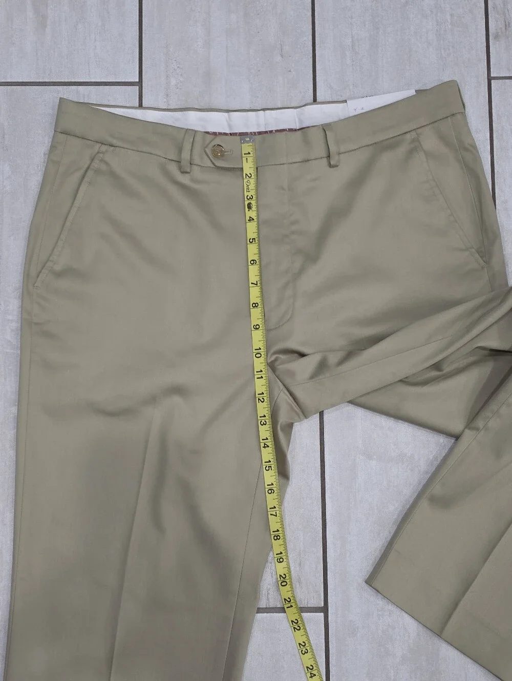 NAUTICA Men's Flat-Front Khaki Dress Pants Chinos - Tan Beige Business Casual